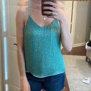 MLV Beaded turquoise top